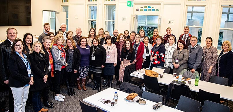 The 40 teachers and staff from Sydney Catholic Schools who will be setting off next week on a two-week pilgrimage to France and Italy. Photo: Alphonsus Fok