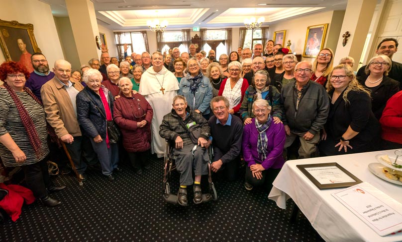 Archbishop Anthony Fisher OP with Sydney’s deaf and hearing community as they mark the 40th anniversary of the Ephpheta Centre on 8 September. Photo: Patrick J Lee