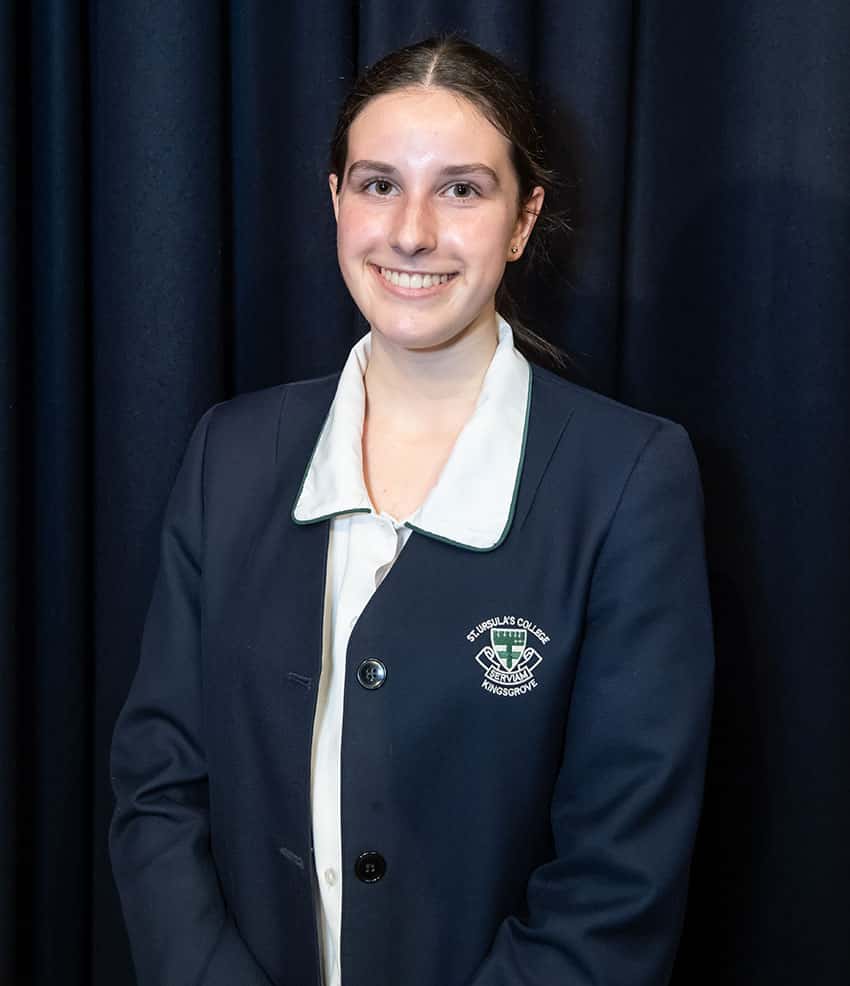 Archbishop's Excellence award winner Tina Martic from St Ursula’s College in Kingsgrove. Among Tina's interests: unpacking and sharing Pope St John Paul II's Theology of the Body. Photo: Giovanni Portelli