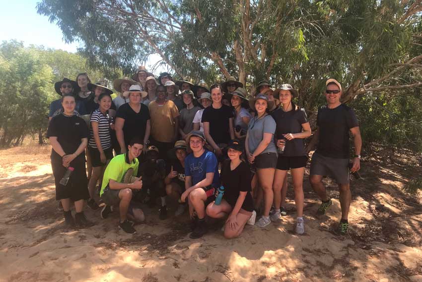 Students from St Clare's College Waverley and Rosebank College Five Dock on their immersion trip in the Northern Territory. Photo: Supplied