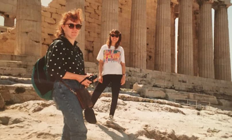 MGL Sister Judy Bowe travelled to Amsterdam, Athens, Salzburg and Monaco with her best friend and cousin Alanna Hughes in 1990. Photo: Supplied