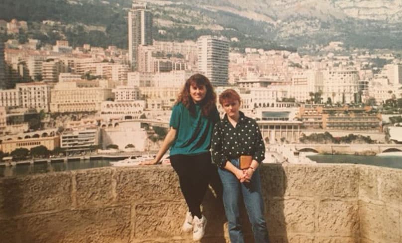 Judy Bowe with her best friend and cousin Alanna Hughes travels to Amsterdam, Athens, Salzburg and Monaco in 1990. Photo: Supplied