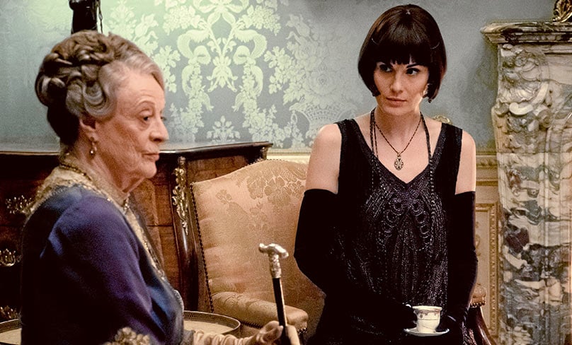 Dame Maggie Smith with Michelle Dockery is endlessly witty. Photo: CNS, focus features