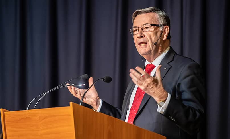 Sydney Anglican Archbishop Glenn Davies discusses the role of Christianity in contemporary Australia at the Annual New College Lectures. PHOTO: Giovanni Portelli