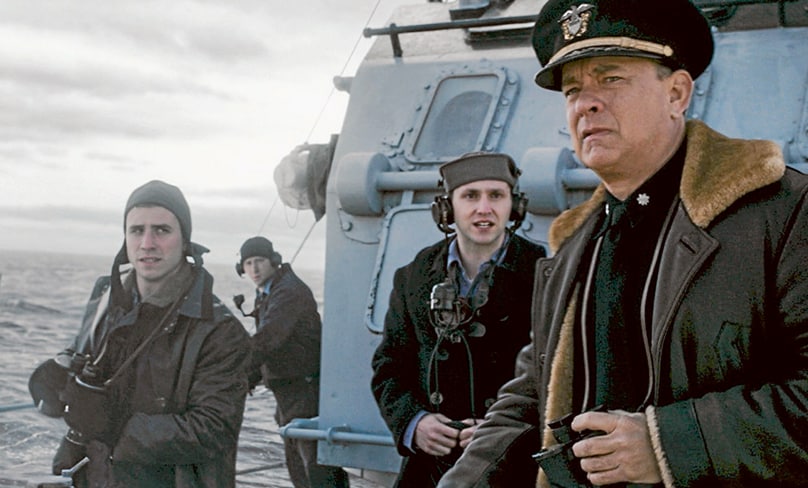Run silent, run deep: Tom Hanks stars as Captain Ernie Krause in the WWII Drama Greyhound. Photo: CNS/Sony Pictures