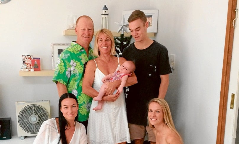 A forever family: Mum Jeanette, dad Stephen and children Sam, Blake and Monique Sale with baby Maggie who spent six months in their care. Photo: Sale Family