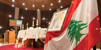 Maronite Bishop Antoine-Charbel Tarabay led a memorial Mass last Saturday for the victims of the explosion in the Port of Beirut on 4 August. Photo: Patrick J Lee