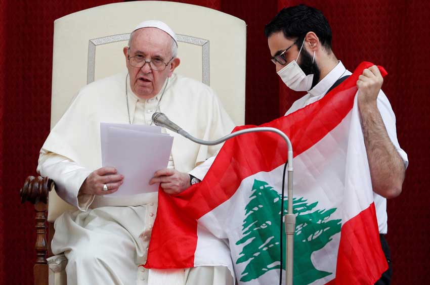 At his general audience on 4 August, Pope Francis said he “greatly desired” to visit the stricken country. PHOTO: CNS/Guglielmo Mangiapane, Reuters