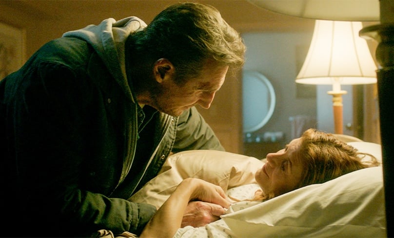 Liam Neeson and Kate Walsh star in a scene from the movie "Honest Thief." Photo: CNS photo/Open Road Films