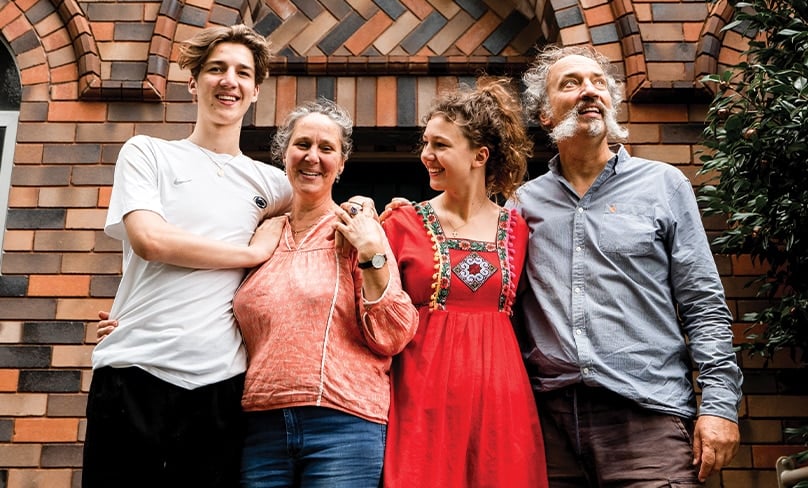 Happy to be stuck in Australia: the Caron family hopes to make a land Down Under their permanent home. Photo: Michael Boyle Photography