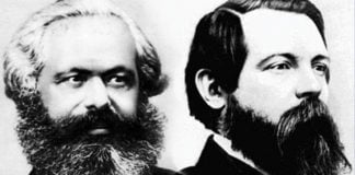 Karl Marx, left, and Friedrich Engels: brilliant propagandists who created a false dichotomy with deep, far-reaching and devastating consequences. Photos: Karl Marx by Friedrich Karl Wunder and Friedrich Engels by George Lester