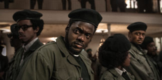 Darrell Britt-Gibson, Daniel Kaluuya and LaKeith Stanfield star in a scene from the movie "Judas and the Black Messiah." Photo: CNS photo/Glen Wilson, Warner Bros.