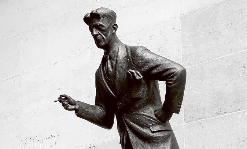 A statue of George Orwell: the author of 1984 said control of language is key to maintaining a stranglehold on power by regimes who fear truth. Photo: Freepik.com