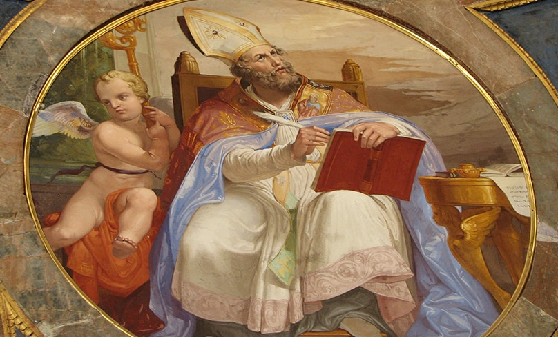 This beautiful fresco of St Augustine of Hippo is one of four painted in the pendentives of a domed room in the Vatican palace. Photo: Lawrence OP/Flickr, CC BY-NC 2.0