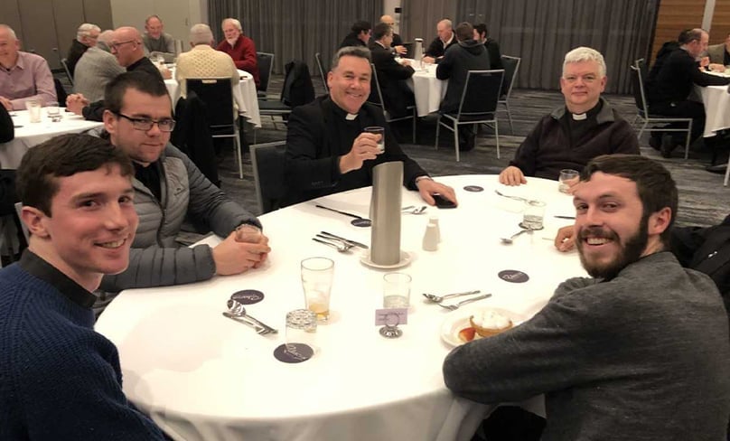 Possibilities for evangelisation: Wagga priests gather for their clergy conference on 20 July. Photo: Bishop Mark Edwards OMI