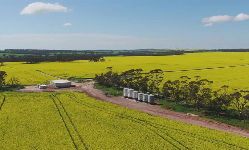 The monastic property is considered prime farmland for canola, sheep and wheat. Photo: Ray White