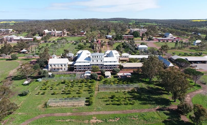 The township that grew up around a monastery: all 8,000 hectares of New Norcia’s farmland are for sale. Photo: Ray White