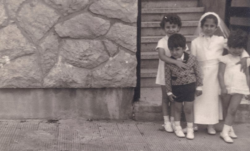 Ann-Marie Boumerhe's mum with her siblings on First Holy Communion.