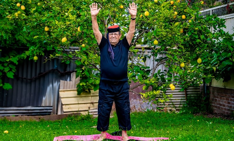 Tomo shows the way anyone can get behind fundraising for Centacare’s drive to provide services and support for those with disability. Photo: Giovanni Portelli