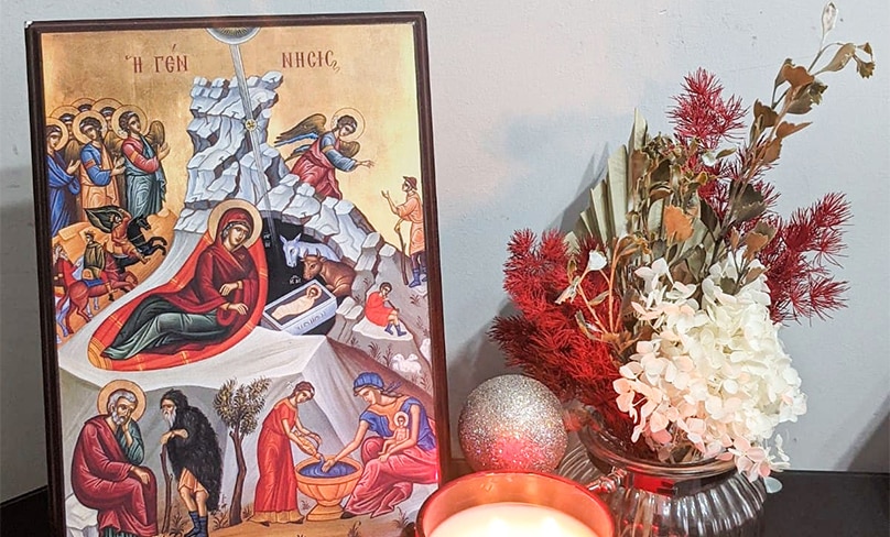 An icon and a candle can help bring the season alive. Photo: Supplied