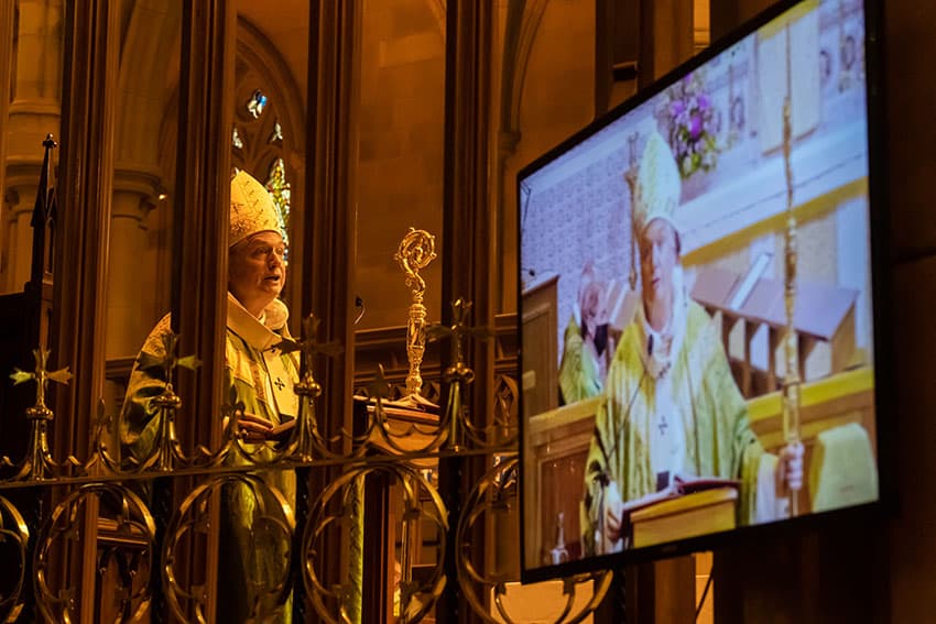 Archbishop Anthony Fisher OP preaches during the Mass to mark the end of the Plenary. Photo: Giovanni Portelli