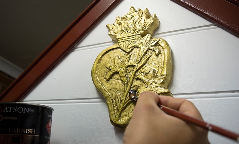 Carving the Chaste Heart of St Joseph was both challenging and spiritually rewarding. Photo: Mathew De Sousa