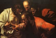 The Incredulity of Saint Thomas by Caravaggio, circa 1601-1602. Omage: Wikimedia Commons/Public Domain