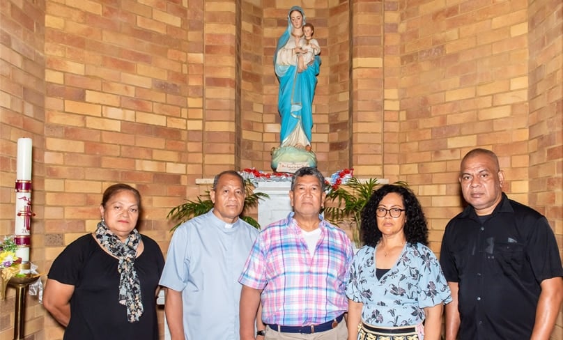 Fr Ita Koloamatangi (second from left) with members of the Tongan community.Photo: Giovanni Portelli