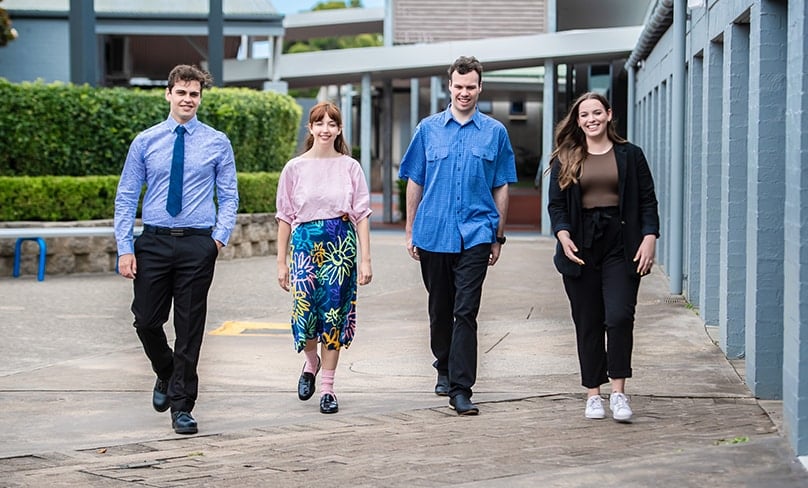 ACU student teachers prepare to lend a hand at St Clare’s school in Hassall Grove. Photo: Giovanni Portelli