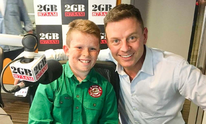 Jack with his mentor radio presenter Ben Fordham. Photo: Supplied