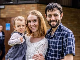 Justin and Ashleigh Donnelly with their daughter Rosemary. The couple feels “beyond blessed” to be part of the first parish in Australia to run the Domestic Church program. Photo: Alphonsus Fok