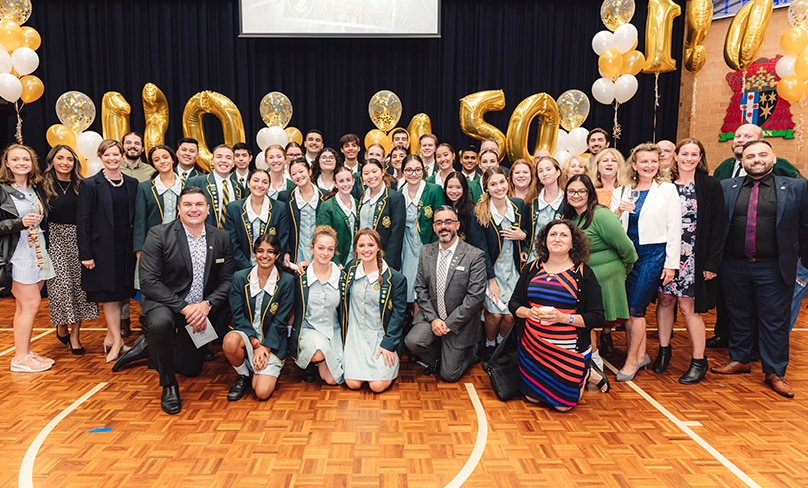 Students from St Patrick’s College, Dundas at the Sesquicentenary celebrations. Photo: Patrick J Lee