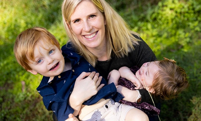 Super mum … Chloe Hijniakoff with the loves of her life Ollver, 2, and Inara, 1. Photo: Alphonsus Fok