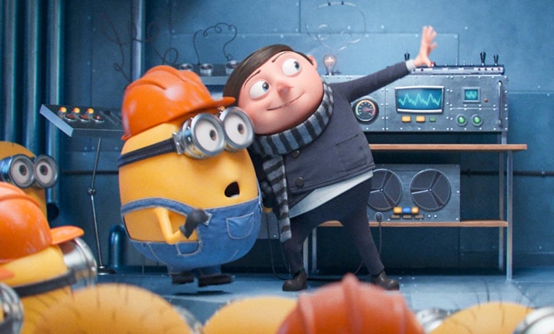 Gru and the minions already have a close working relationship in Gru’s youth, as this scene from the animated movie Minions: The Rise of Gru, shows. Photo: CNS/Universal Studios