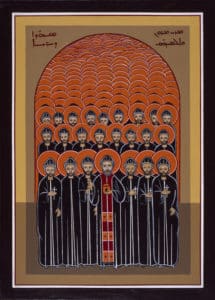 An icon of the 350 monks of St Maroun.  Photo: maronites.ca