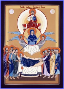 An icon by Fr Abadwi depicts the Assumption. Photo: Supplied