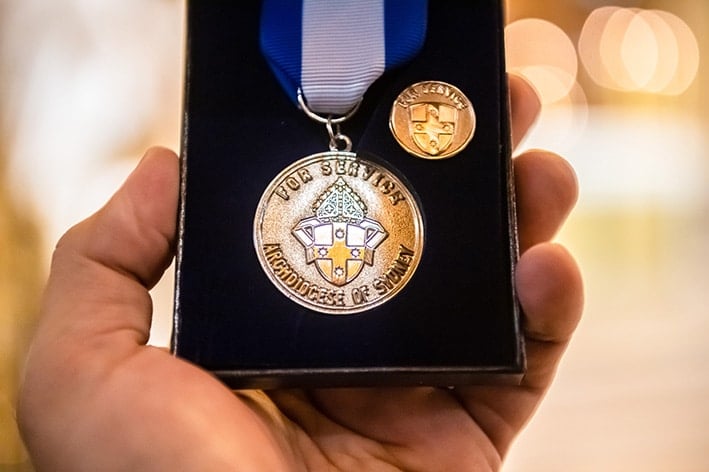 Dempsey medal for outstanding service in the Archdiocese of Sydney. Photo: Giovanni Portelli