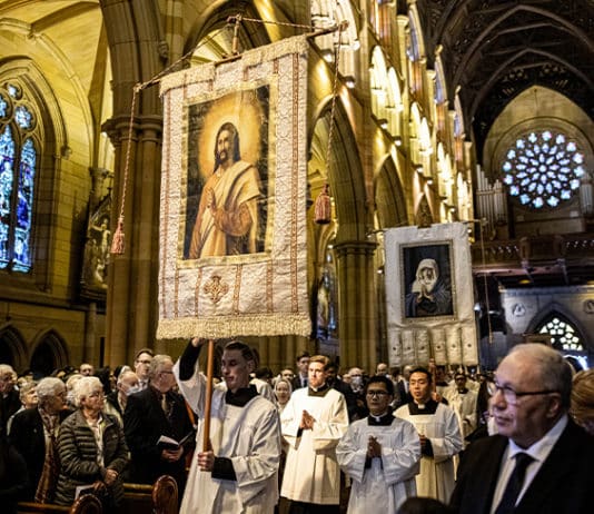 The 1500-plus people at St Mary’s Cathedral on Saturday morning witnessed the awesome gift of the Priesthood on full display. Photo: Alphonsus Fok