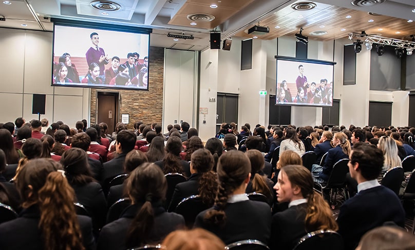 Hundreds of students gather for the 10/10 Conference. Photo: Giovanni Portelli