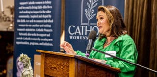 Jessica Doherty tells her story of faith and her hope for the Catholic Women’s Network. Photo: Alphonsus Fok