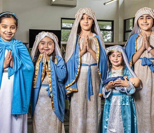 Mary, the Blessed Mother of God, was extremely popular for young people dressing up as a favourite saint for All Hallows’ Eve this year as these five youngsters from St Michael’s Belfield demonstrate. Photo: Alphonsus Fok