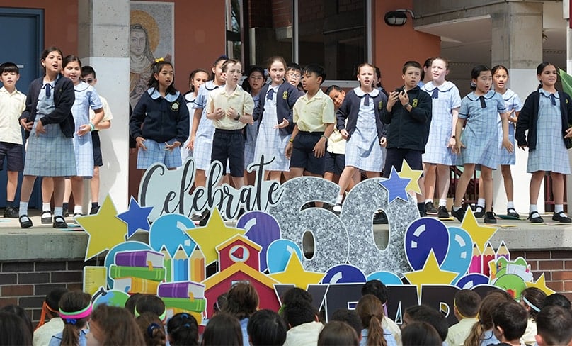The students sang with their whole hearts and the school choir sang in a little French for St Therese of the little flower, humble and grateful for the small things in life. Photo: Supplied