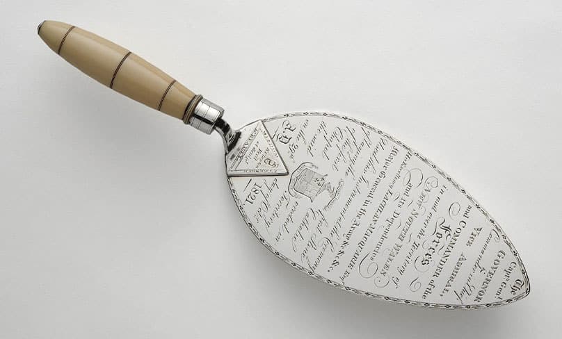 The trowel used by Governor Macquarie. Photo: State LIbrary of NSW
