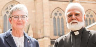 Regina Lynch, international head of projects for Aid to the Church in Need and Cardinal Joseph Coutts of Pakistan visited Sydney last week as part of a tour of Australia to highlight the problem of persecution of Christians around the world. Photo: Adam Wesselinoff