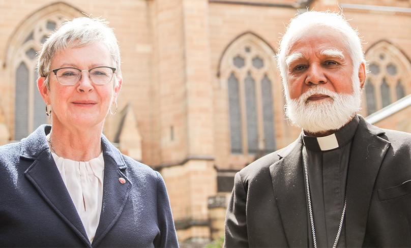 Regina Lynch, international head of projects for Aid to the Church in Need and Cardinal Joseph Coutts of Pakistan visited Sydney last week as part of a tour of Australia to highlight the problem of persecution of Christians around the world. Photo: Adam Wesselinoff