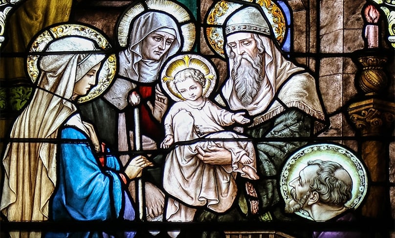 Stained glass window from St Mary's Basilica in Phoenix, AZ. Photo: Lawrence OP/CC BY-NC-ND 2.0