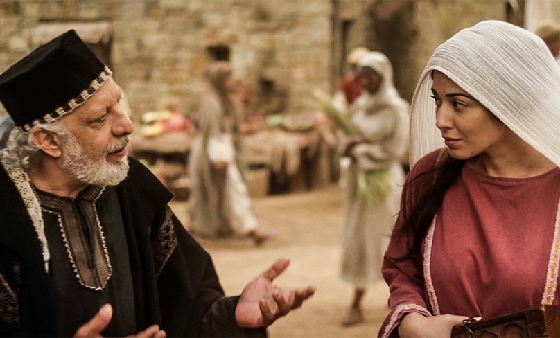 Mary Magdalene, played by Elizabeth Tabish, shares her encounter with Jesus with Nicodemus, played by Erick Avari, in The Chosen’s first season. Photo: The Chosen
