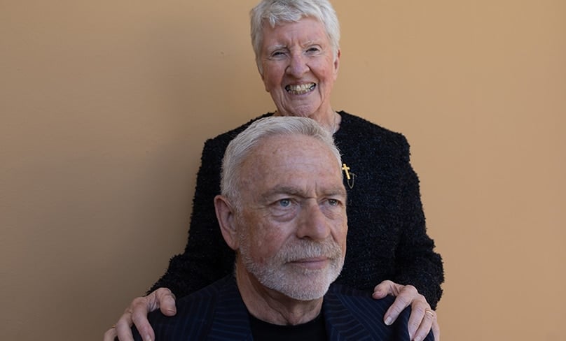 Retired Director of Nursing at St Vincent’s Hospital, Sister Clare Nolan RSC with David Polson, one of the first men to be diagnosed with HIV/AIDS in Australia. Photo: Supplied