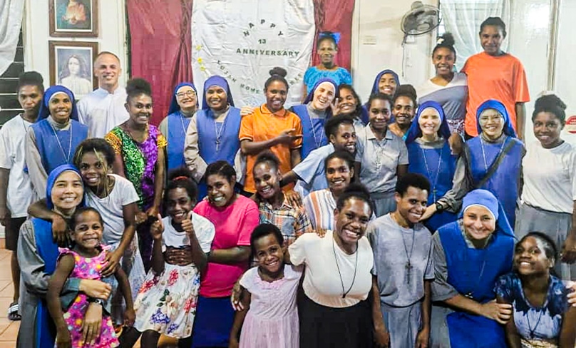 The missionary sisters of The Servants of the Lord and the Virgin of Matara with their community. Photo Supplied