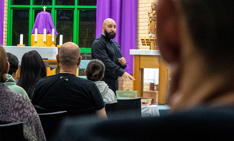As part of a monthly formation series, parishioners from St John the Baptist church in Bonnyrigg Heights attended a talk by assistant priest Fr Benjamin Saliba on prayer and the holy sacrifice of mass on 28 March. Photo: Mat De Sousa